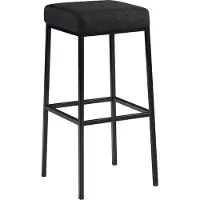DELUKE Barhocker BIDAN - Stoff Dunkelgrau 37x37x83 cm | Barstuhl Mit Lehne Tresenhocker Tresenstuhl Kneipenhocker Kneipenstuhl