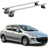 Omac Menabo Dachträger Grundtäger für Peugeot 308 2007-2013 75kg Stahl Silber 2 tlg