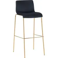 CLP Barhocker Hoover Samtbezug Metallgestell in Gold-Optik schwarz