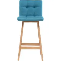 Miliboo - Design-Barhocker Holz und Blaugrün 65 cm 2 Stck. KLARIS