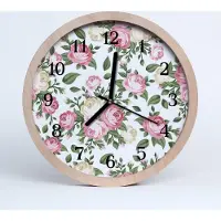 Tulup Holzuhr 20fi cm wanduhr - Pflanzen Blumen