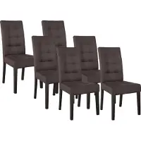 Vente-unique Stuhl 6er-Set - Stoff & Holz - Braun - VILLOSA