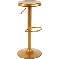 DELUKE Barhocker HIKAR - Metall Gold 38.5x38.5x58 cm | Barstuhl Höhenverstellbar Drehbar Tresenhocker Tresenstuhl Kneipenhocker Kneipenstuhl