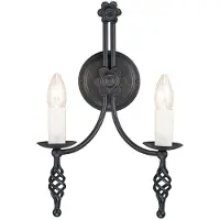 Elstead Lighting Elstead Belfry Wandleuchte E14 2-fach Schwarz, UK