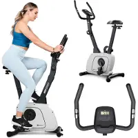 Hop-Sport Heimtrainer HS-3000H Hometrainer Fahrrad mit Magnetwiderstand, LCD-Display, Bluetooth & Kinomap, Pulsmessung, bis 120 kg belastbar, Grau