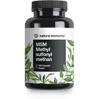 Natural Elements MSM Kapseln – 180 1600mg Methylsulfonylmethan Pulver pro Tagesdosis 165 g