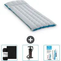 Intex Campingmatte – 1 Person – 67 x 184 x 17 cm – Blau – im Lieferumfang enthalten Spannbettuch - Pumpe en Reperaturset