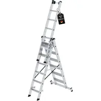 Proregal Stufen-Mehrzweckleiter 3-teilig mit nivello-Traverse 3x6 Stufen