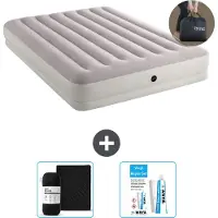 Intex Luftbett - 2 Personen - 152 x 203 x 30 cm - Grau - Inklusive Pumpe - Spannbettuch en Reperaturset