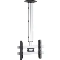 VCM Universal TV Deckenhalterung | 26-40 Zoll bis 55 kg | bis VESA bis 400x300 | höhverstelbar 74-130 cm | TV Halterung 360 Grad schwenkbar drehbar und 15 Grad neigbar | Fernseher Halter - CM3