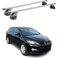 Menabo Dachträger Grundtäger für Mazda CX-7 2006-2012 75kg Stahl Silber 2 tlg