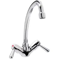 Saro MANU, Standard, Edelstahl, Hebelgriffe, Doppel, 1/2", Keramik