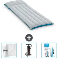 Intex Campingmatte – 1 Person – 67 x 184 x 17 cm – Blau – im Lieferumfang enthalten Spannbettuch - Pumpe en Reperaturset
