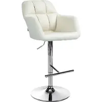 DELUKE Barhocker TUBEL - Stoff Creme 57x59x97 cm Silber | Barstuhl Höhenverstellbar Mit Lehne Drehbar Tresenhocker Tresenstuhl Kneipenhocker Kneipenstuhl