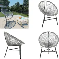 vidaXL Garten Mond Stuhl Poly Rattan Grau - Moon Chair - Moon Chairs - Moonchair - Moonchairs