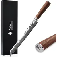 Wakoli Nussbaum Damast Tranchier- & Fleischmesser I 27,5 cm Klinge I Nussbaumholzgriff