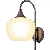 Globo Lighting LED Wandleuchte, gebogen, Glas, Kristall, schwarz-chrom, H 32 cm
