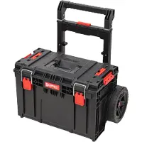 Qbrick System PRIME Cart Trolley stapelbar 590 x 425 x 660 mm 37 l IP66 100 kg belastbar mit Doppelteleskopstiel aus Aluminium