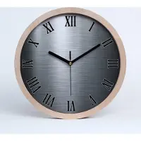 Tulup Holzuhr 30fi cm wanduhr - schwarze Spitzen - Metall-Hintergrund