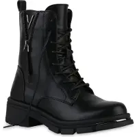 Van Hill Damen Leicht Gefüttert Schnürstiefeletten Stiefeletten Schuhe 841392, Farbe: Schwarz, Größe: 37
