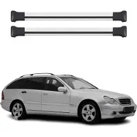 Omtec Dachträger für Mercedes C Klasse S203 T-Model 2000-2007 75kg Silber Alu 2x