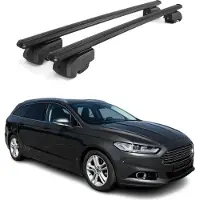 Omtec Dachträger Gepäckträger für Ford Mondeo mk5 Wagon 2014-2022 ABE Schwarz 2x
