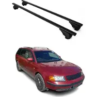 Omtec Dachträger Grundtäger für VW Passat Variant 1996-2014 75kg Metall Schwarz 2 tlg