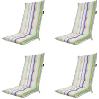 Madison - Gartenstuhlauflage High Back Righe lila - Ca. 123x50 cm - 4er-Set