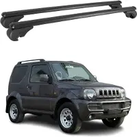 Omtec Dachträger Grundtäger für Suzuki Jimny mk3 1998-2018 75kg Alu Schwarz 2 tlg