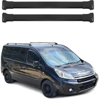 Omtec Dachträger Grundtäger für Citroen Jumpy 2007-2016 75kg Aluminium Schwarz 2 tlg