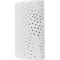 LINDBY Wandleuchte Jiru, Höhe 23 cm, weiß, halbrund, Gips