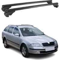 Omac Dachträger Grundtäger für Skoda Octavia mk2 Kombi 2004-2013 75kg Alu Schwarz 2x