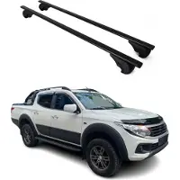 Omtec Dachträger Grundtäger für Fiat Fullback 2016-2019 75kg Metall Schwarz 2 tlg