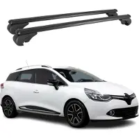 Omac Dachträger für Renault Clio Grandtour 2012-2019 Gepäckträger Alu Schwarz 2x
