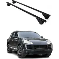 Omac Dachträger Grundtäger für Porsche Cayenne 2002-2010 75kg Metall Schwarz 2 tlg