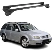 Omtec Dachträger für VW Bora Variant 1999-2005 Gepäckträger Grundträger Alu Schwarz 2x