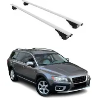 Omtec Dachträger Gepäckträger für Volvo XC70 2008-2016 Grundträger Metall Silber 2tlg