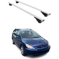 Omtec Dachträger Grundtäger für Peugeot 307 Kombi 2002-2008 75kg Metall Silber 2 tlg