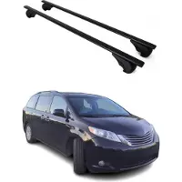 Omtec Dachträger Grundtäger für Toyota Sienna 2021-2025 75kg Metall Schwarz 2 tlg