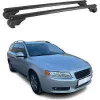 Omac Dachträger für Volvo V70 2007-2020 Gepäckträger Grundträger Aluminium Schwarz 2x