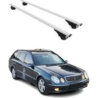 Omtec Dachträger Gepäckträger für Mercedes E Klasse S211 2003-2009 Metall Grau