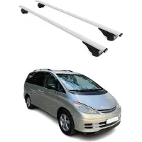 Omtec Dachträger Grundtäger für Toyota Previa 1990-2006 75kg Metall Silber 2 tlg