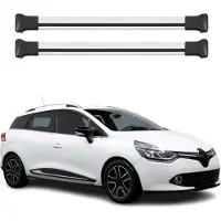 Omtec Dachträger Grundtäger für Renault Clio Grandtour 2012-2019 75kg Alu Silber 2 tlg