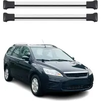 Omtec Dachträger Grundtäger für Ford Focus Turnier 2004-2011 75kg Alu Silber 2tlg