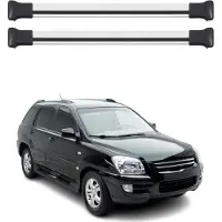 Omtec Dachträger Grundtäger für Kia Sportage JE 2004-2010 75kg Aluminium Silber 2 tlg