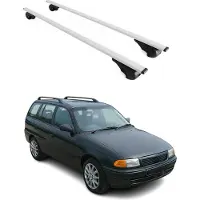 Omtec Dachträger Gepäckträger für Opel Astra Caravan 1992-1997 Grundträger Metall Grau