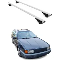 Omtec Dachträger Gepäckträger für VW Passat Variant 1988-1997 Grundträger Metall Grau