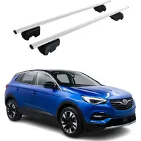 Omtec Dachträger Gepäckträger für Opel Vauxhall Grandland X 2017-2021 ABE Silber