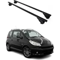 Omtec Dachträger Grundtäger für Peugeot 1007 2004-2009 75kg Metall Schwarz 2 tlg