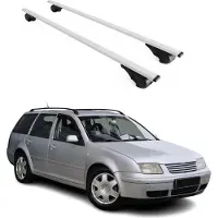 Omtec Dachträger Grundtäger für VW Bora Variant 1999-2005 75kg Metall Silber 2 tlg
